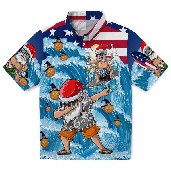 Halloween Surfing Santa Hawaiian Shirt Best selling