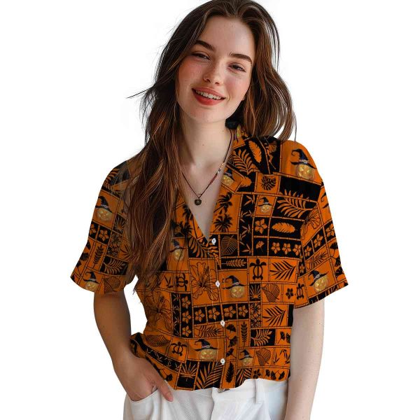 Halloween Tropical Patchwork Hawaiian Shirt Trendy