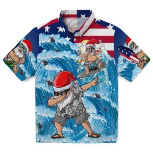 Helicopter Surfing Santa Hawaiian Shirt Best selling