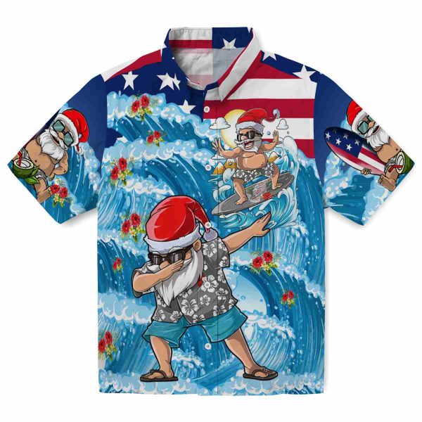 Hibiscus Surfing Santa Hawaiian Shirt Best selling