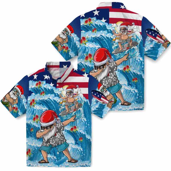 Hibiscus Surfing Santa Hawaiian Shirt Latest Model