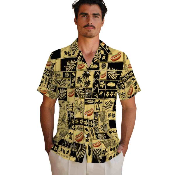 Hot Dog Tropical Patchwork Hawaiian Shirt High quality