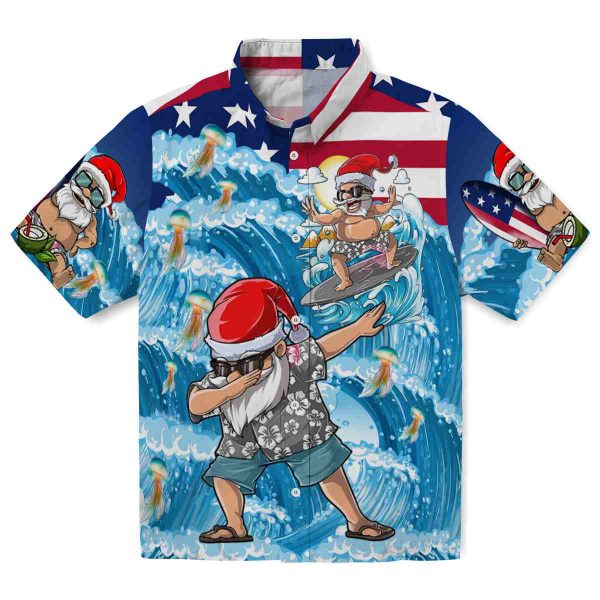 Jellyfish Surfing Santa Hawaiian Shirt Best selling