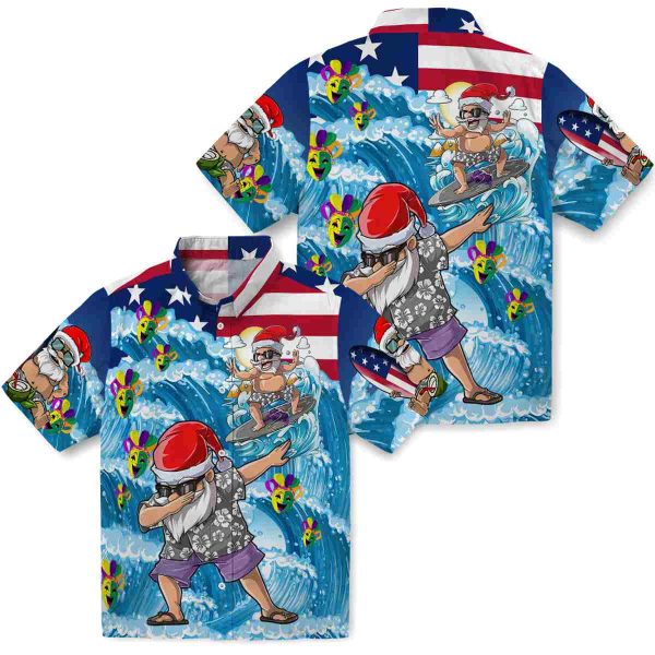 Mardi Gras Surfing Santa Hawaiian Shirt Latest Model