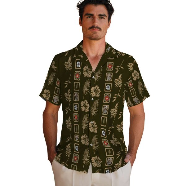 Marine Corps Framed Floral Hawaiian Shirt High quality