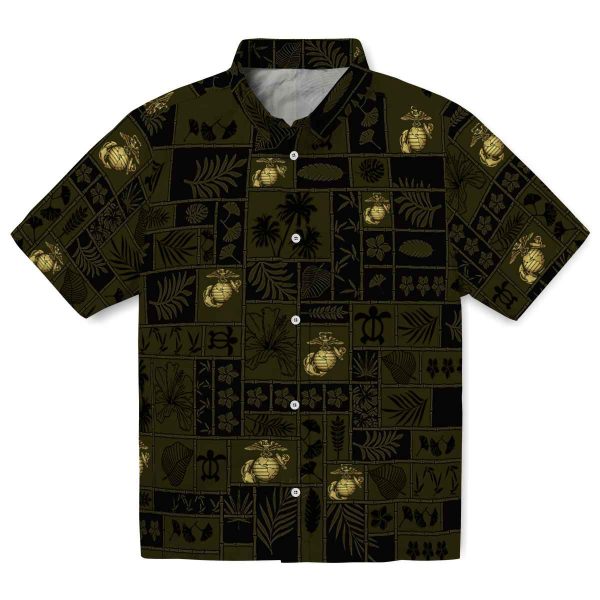 Marine Corps Tropical Patchwork Hawaiian Shirt Best selling