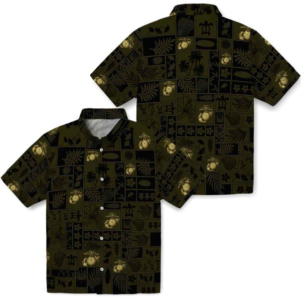 Marine Corps Tropical Patchwork Hawaiian Shirt Latest Model