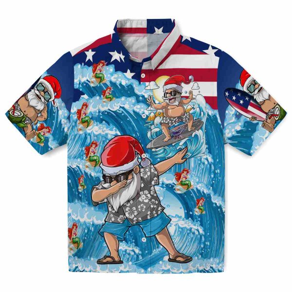 Mermaid Surfing Santa Hawaiian Shirt Best selling