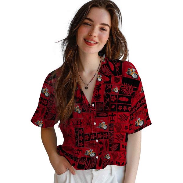 Motorcycle Tropical Patchwork Hawaiian Shirt Trendy