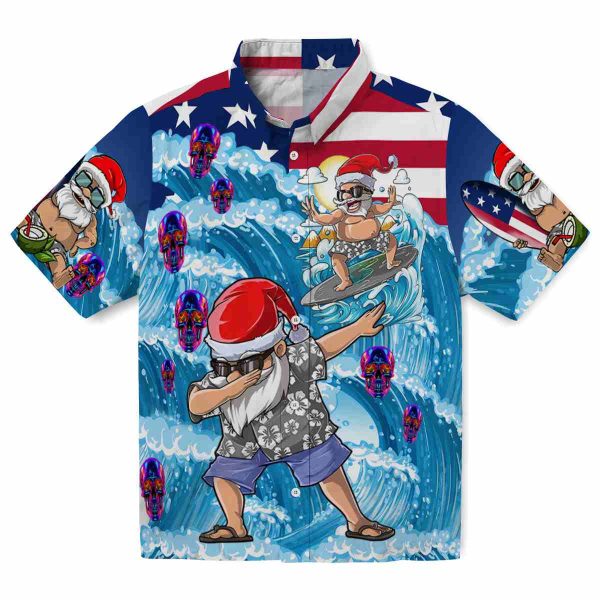 Neon Surfing Santa Hawaiian Shirt Best selling