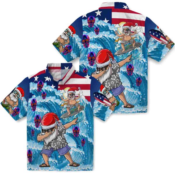 Neon Surfing Santa Hawaiian Shirt Latest Model