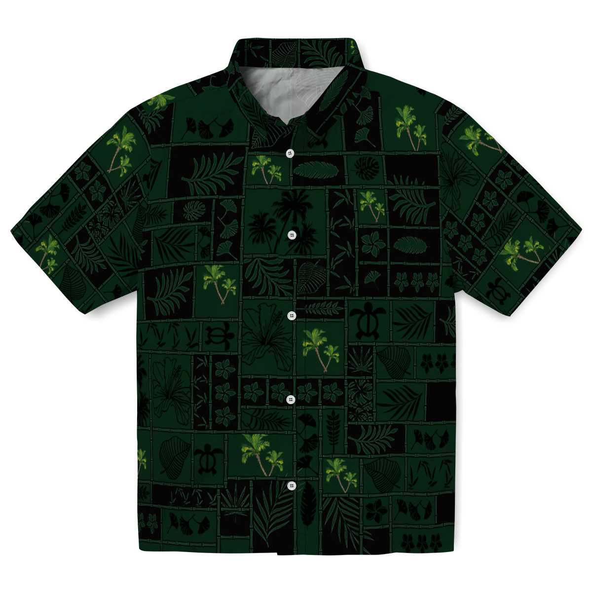 Palm Tree Tropical Patchwork Hawaiian Shirt Best selling