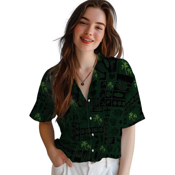 Palm Tree Tropical Patchwork Hawaiian Shirt Trendy