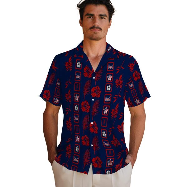 Patriotic Framed Floral Hawaiian Shirt High quality