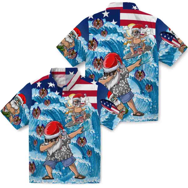 Patriotic Surfing Santa Hawaiian Shirt Latest Model