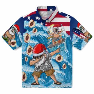 Peach Surfing Santa Hawaiian Shirt Best selling