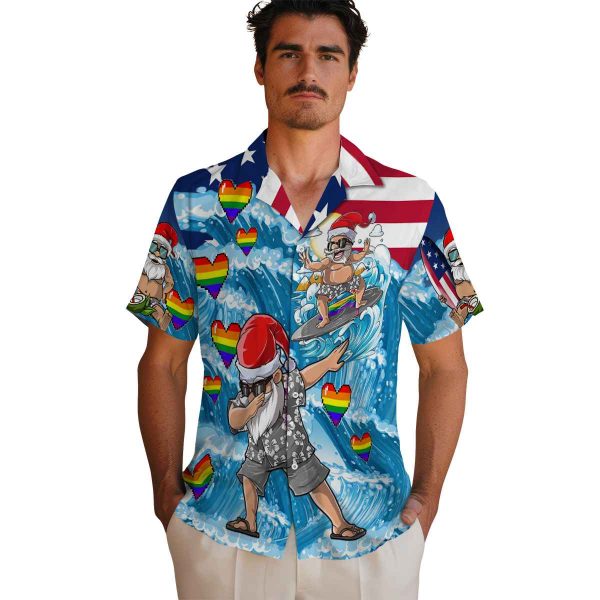 Pride Surfing Santa Hawaiian Shirt High quality