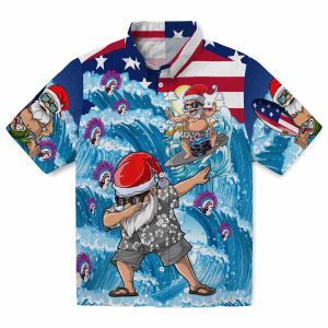 Punk Surfing Santa Hawaiian Shirt Best selling