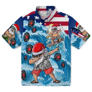 Rock And Roll Surfing Santa Hawaiian Shirt Best selling