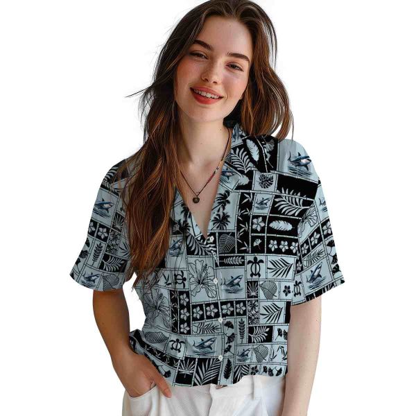 Shark Tropical Patchwork Hawaiian Shirt Trendy