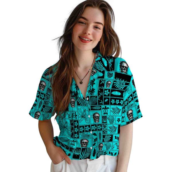 Skull Tropical Patchwork Hawaiian Shirt Trendy