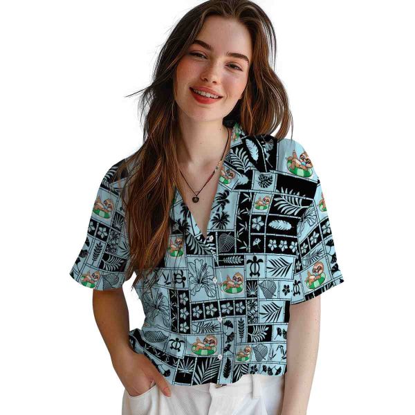 Sloth Tropical Patchwork Hawaiian Shirt Trendy