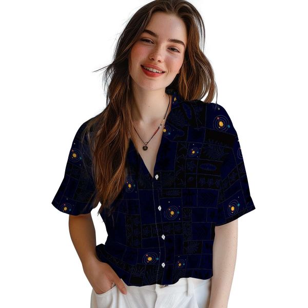 Space Tropical Patchwork Hawaiian Shirt Trendy