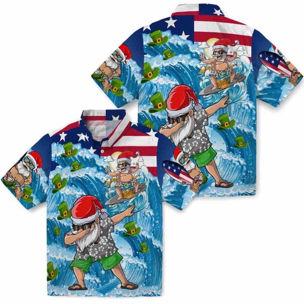 St Patricks Day Surfing Santa Hawaiian Shirt Latest Model