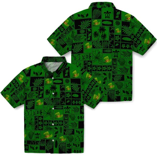 St Patricks Day Tropical Patchwork Hawaiian Shirt Latest Model