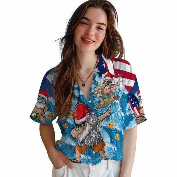 Sunflower Surfing Santa Hawaiian Shirt Trendy