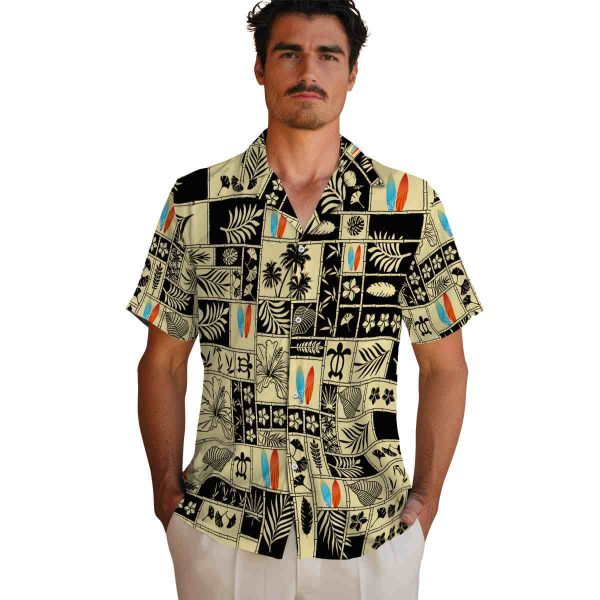 Surf Tropical Patchwork Hawaiian Shirt High quality