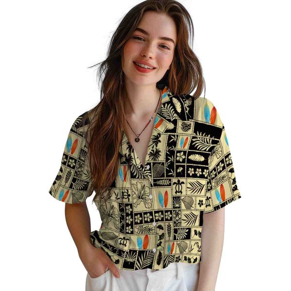 Surf Tropical Patchwork Hawaiian Shirt Trendy