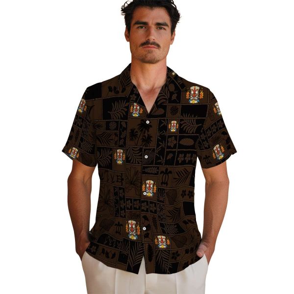 Tiki Tropical Patchwork Hawaiian Shirt High quality