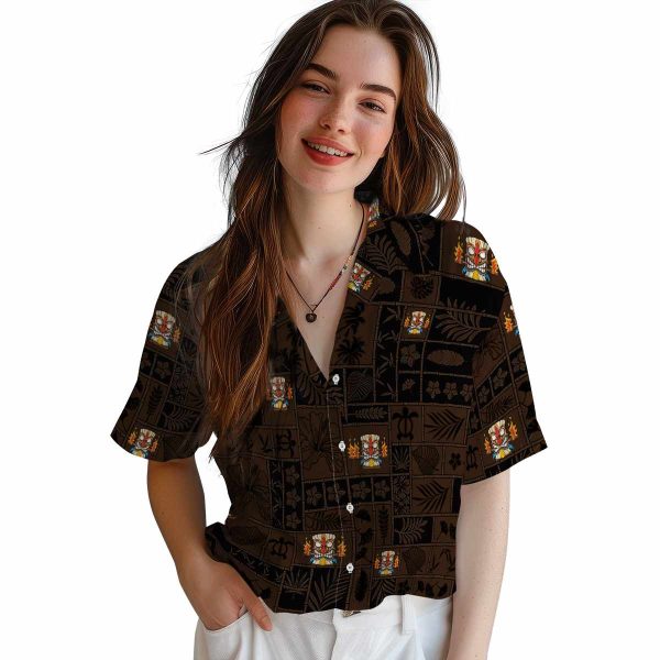 Tiki Tropical Patchwork Hawaiian Shirt Trendy