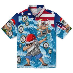 US Navy Surfing Santa Hawaiian Shirt Best selling