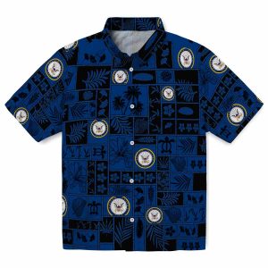 US Navy Tropical Patchwork Hawaiian Shirt Best selling