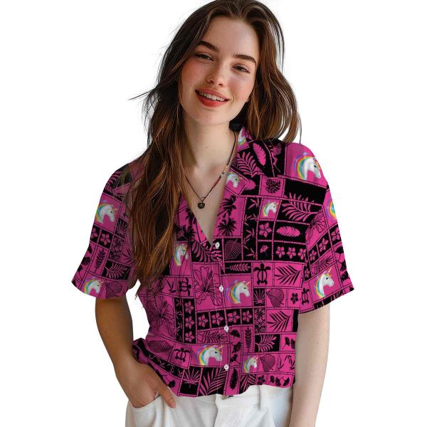 Unicorn Tropical Patchwork Hawaiian Shirt Trendy