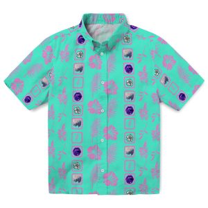 Vaporwave Framed Floral Hawaiian Shirt Best selling