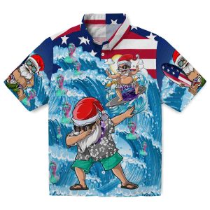 Vaporwave Surfing Santa Hawaiian Shirt Best selling