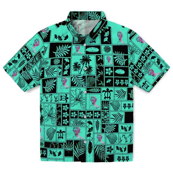 Vaporwave Tropical Patchwork Hawaiian Shirt Best selling