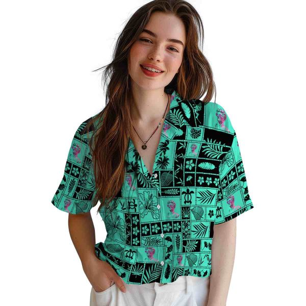 Vaporwave Tropical Patchwork Hawaiian Shirt Trendy