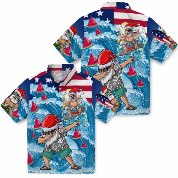 Watermelon Surfing Santa Hawaiian Shirt Latest Model