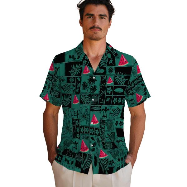 Watermelon Tropical Patchwork Hawaiian Shirt High quality