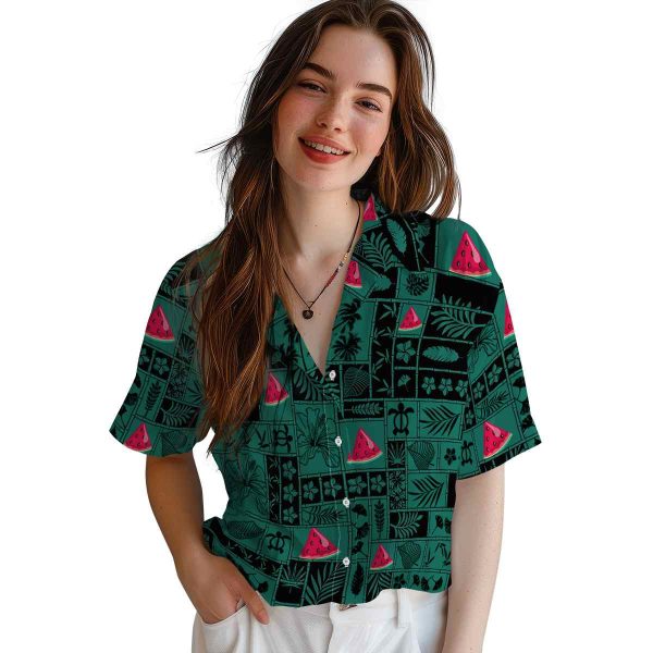 Watermelon Tropical Patchwork Hawaiian Shirt Trendy